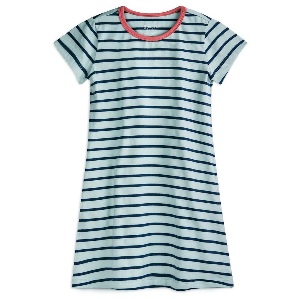 Mightly Girls Blue Stripe Dress size: 2-5T